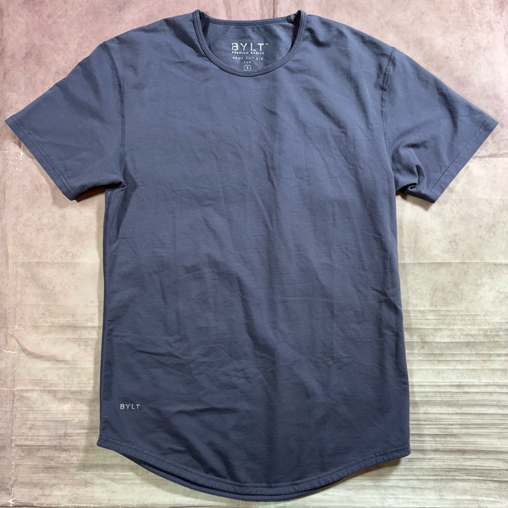 BYLT Drop Cut Shirt Men’s Small Short Sleeve Polyester Blend Performance Stretch